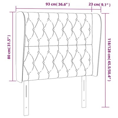 vidaXL Vzglavje z ušesi svetlo sivo 93x23x118/128 cm blago