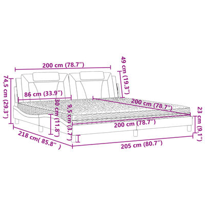 vidaXL Postelja z vzmetnico rjava 200x200 cm umetno usnje