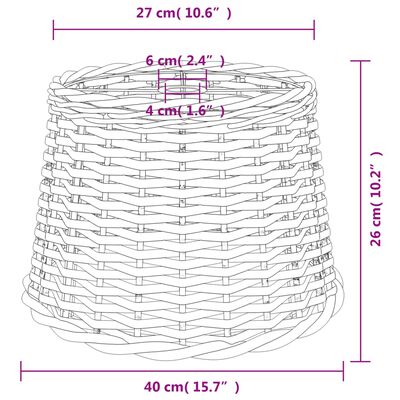 vidaXL Senčilo za stropno svetilko belo Ø40x26 cm pleteno