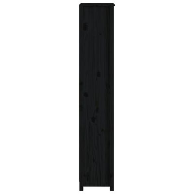 vidaXL Knjižna omara črna 50x35x183 cm trdna borovina