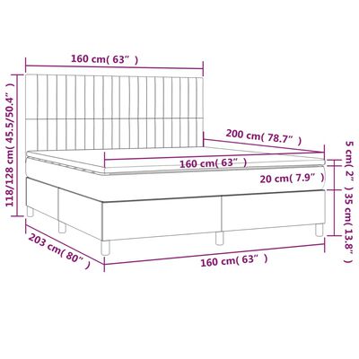 vidaXL Box spring postelja z vzmetnico krem 160x200 cm blago