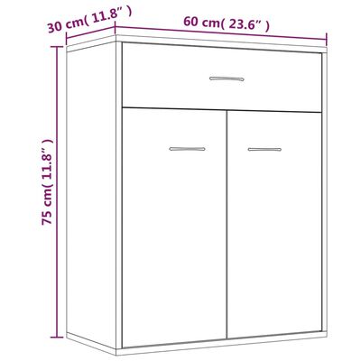 vidaXL Komoda dimljeni hrast 60x30x75 cm inženirski les