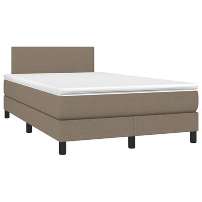 vidaXL Box spring postelja z vzmetnico taupe 120x200 cm blago