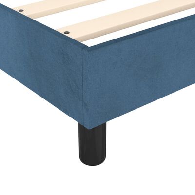 vidaXL Box spring postelja z vzmetnico temno modra 160x200 cm žamet