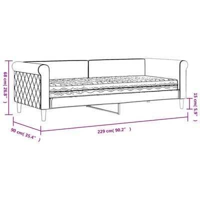 vidaXL Dnevna postelja z vzmetnico temno zelena 80x200 cm žamet