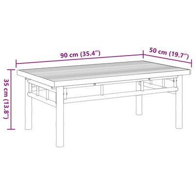 vidaXL Klubska mizica 90x50x35 cm bambus