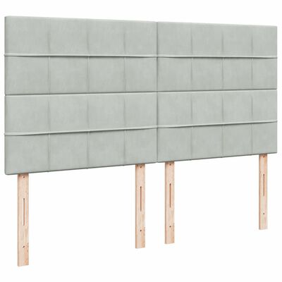 vidaXL Box spring postelja z vzmetnico svetlo siva 180x200 cm žamet