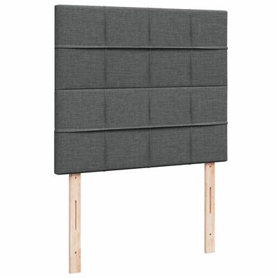 vidaXL Box spring postelja z vzmetnico temno siva 120x190 cm blago