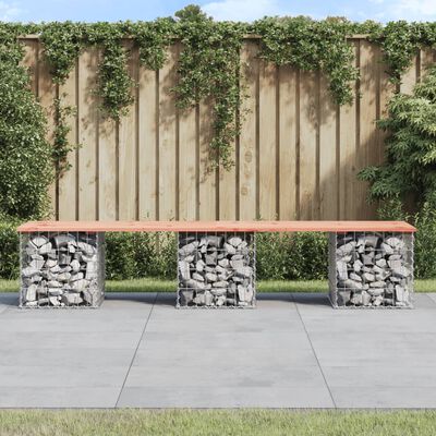 vidaXL Vrtna klop gabion 203x44x42 cm trden les douglas