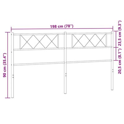 vidaXL Kovinsko vzglavje belo 193 cm