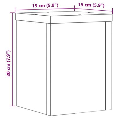 vidaXL Stojalo za rastline 2 kosa črno 15x15x20 cm inženirski les