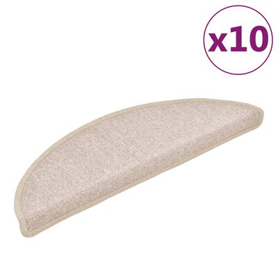 vidaXL Preproge za stopnice 10 kosov 56x17x3 cm taupe