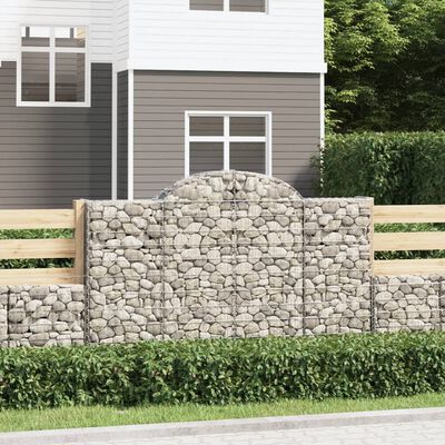 vidaXL Obokane gabion košare 2 kosa 200x50x120/140 cm pocinkano železo