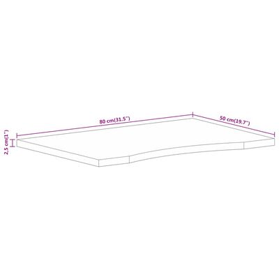 vidaXL Mizna plošča ukrivljena 80x50x2,5 cm trden mangov les