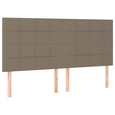 vidaXL LED posteljno vzglavje taupe 160x5x118/128 cm blago