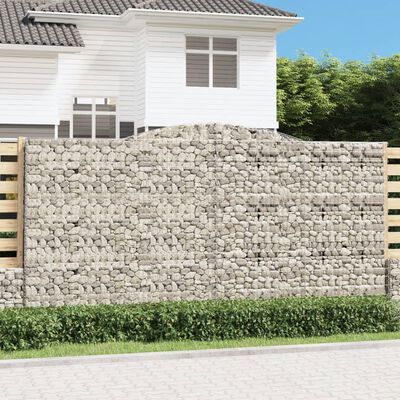 vidaXL Obokane gabion košare 3 kosa 400x30x200/220 cm pocinkano železo