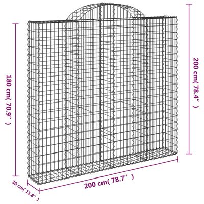 vidaXL Obokane gabion košare 10 kosa 200x30x180/200cm pocinkano železo