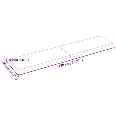 vidaXL Kopalniški pult temno rjav 180x40x(2-4) cm obdelan trden les