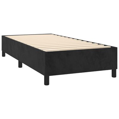 vidaXL Box spring postelja z vzmetnico črn 90x190 cm žamet