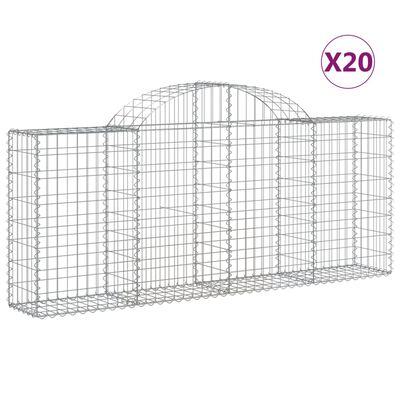 vidaXL Obokane gabion košare 20 kosov 200x30x80/100 cm cinkano železo