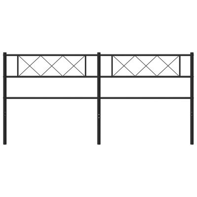 vidaXL Kovinsko posteljno vzglavje črno 200 cm