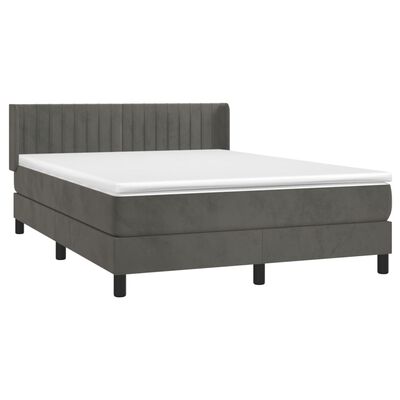 vidaXL Box spring postelja z vzmetnico temno siva 200x200 cm žamet