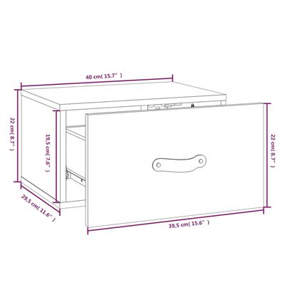 vidaXL Stenska nočna omarica 2 kosa 40x29,5x22 cm