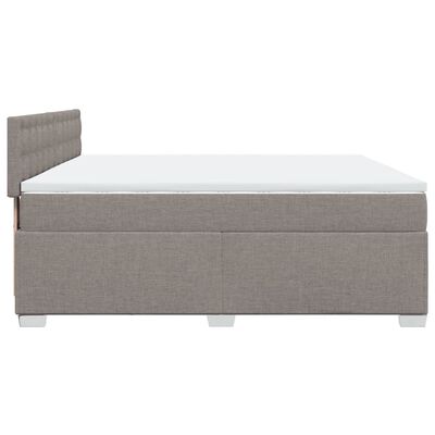 vidaXL Box spring postelja z vzmetnico taupe 200x200 cm blago