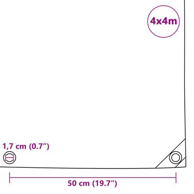 vidaXL Zaščitna ponjava 650 g/m² 4x4 m črna