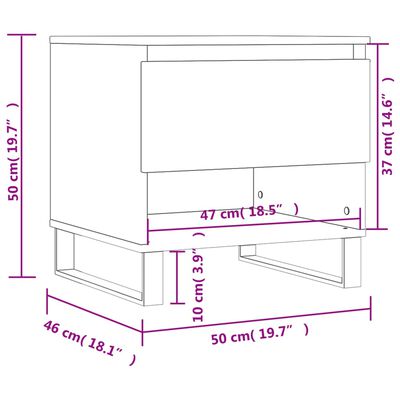 vidaXL Klubska mizica 2 kosa rjav hrast 50x46x50 cm inženirski les