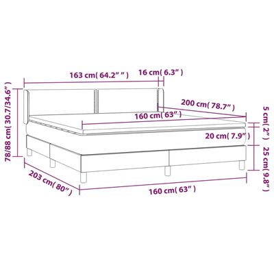 vidaXL Box spring postelja z vzmetnico temno modra 160x200 cm žamet