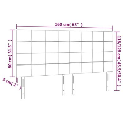 vidaXL LED posteljno vzglavje taupe 160x5x118/128 cm blago