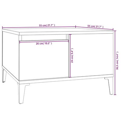 vidaXL Klubska mizica betonsko siva 55x55x36,5 cm inženirski les