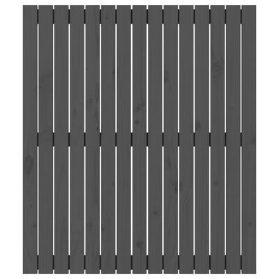vidaXL Stensko posteljno vzglavje sivo 95,5x3x110 cm trdna borovina