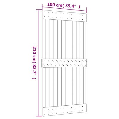 vidaXL Drsna vrata s kompletom vodil 100x210 cm trdna borovina