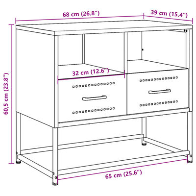 vidaXL TV omarica roza 68x39x60,5 cm jeklo