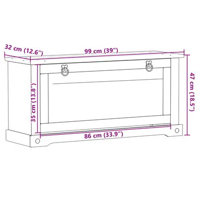 vidaXL Omara za čevlje Corona 99x32x47 cm trdna borovina