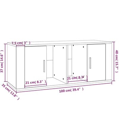 vidaXL TV omarica siva sonoma 100x35x40 cm inženirski les