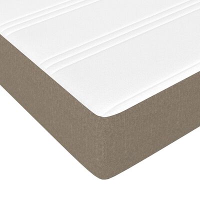 vidaXL Box spring postelja z vzmetnico taupe 120x200 cm blago