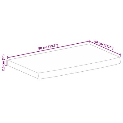 vidaXL Mizna plošča z naravnim robom 50x40x2,5 cm trden mangov les