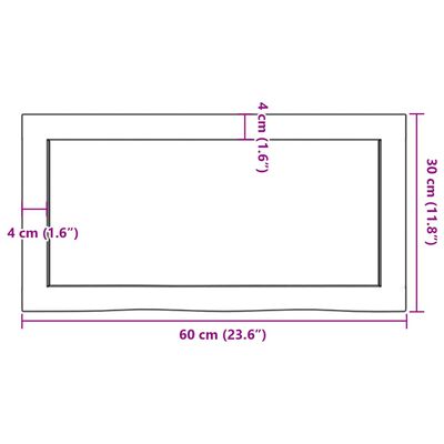 vidaXL Kopalniški pult temno rjav 60x30x(2-6) cm obdelan trden les