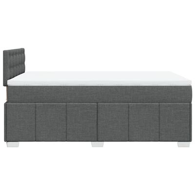 vidaXL Box spring postelja z vzmetnico temno siva 120x190 cm blago