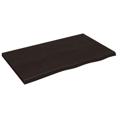 vidaXL Kopalniški pult temno rjav 100x60x(2-4) cm obdelan trden les