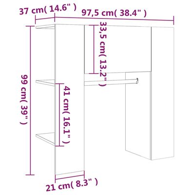 vidaXL Omarica za predsobo siva sonoma 97,5x37x99 cm inženirski les