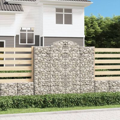 vidaXL Obokane gabion košare 8 kosa 200x30x180/200 cm pocinkano železo