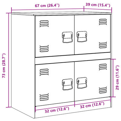 vidaXL Komoda antracitna 67x39x73 cm jeklo