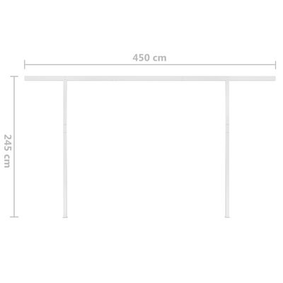 vidaXL Avtomatsko zložljiva tenda s stebrički 4,5x3 m oranžna in rjava