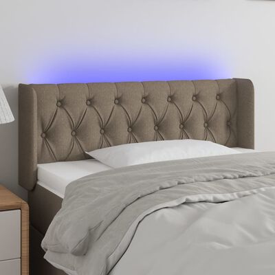 vidaXL LED posteljno vzglavje taupe 103x16x78/88 cm blago