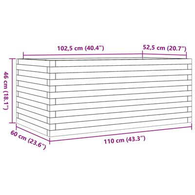 vidaXL Vrtno cvetlično korito 110x60x46 cm trden les douglas