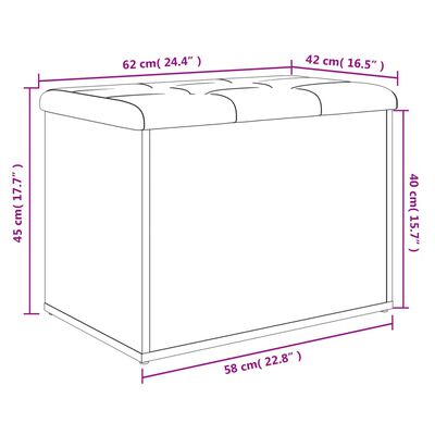 vidaXL Klop za shranjevanje betonska siva 62x42x45 cm inženirski les